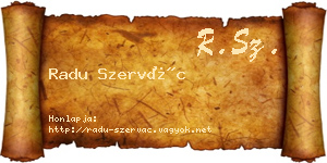 Radu Szervác névjegykártya